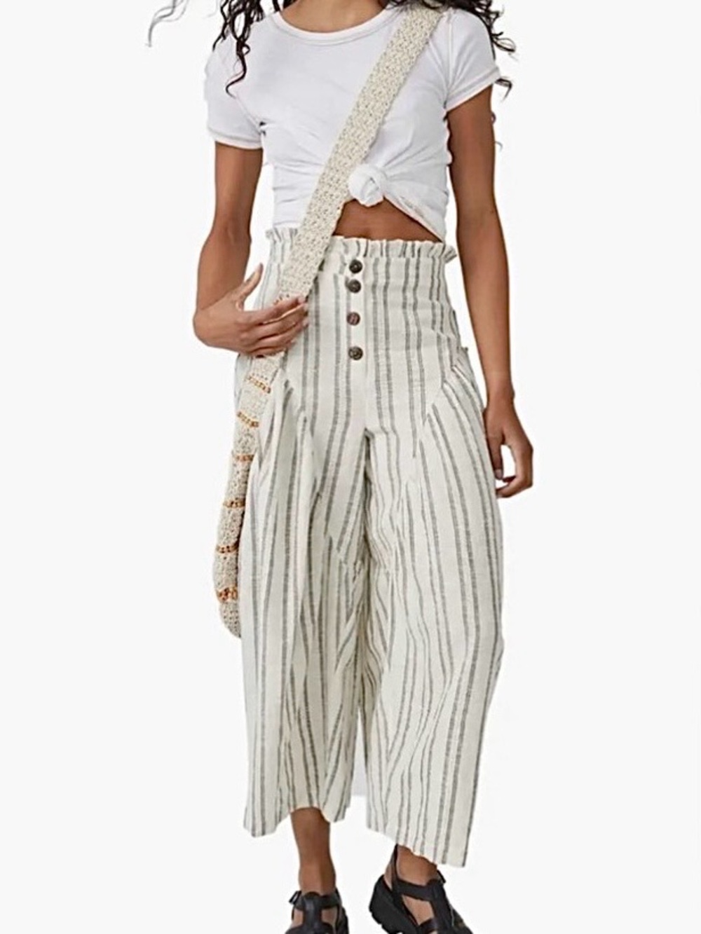 Free People Poppy Stripe Wide Leg Pants – Size Small - Picture 2 of 11